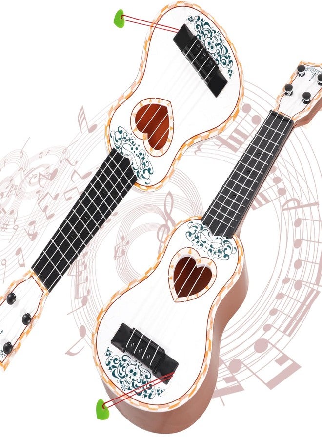 Raimy 17in Ukulele Guitar for Kids - 4 String Mini Learning Instruments Educational Musical Toy for Beginner Toddler Gifts for Age 3 4 5 6 7 8 9 Years Boys Girls Baby Children (White) - Image 2